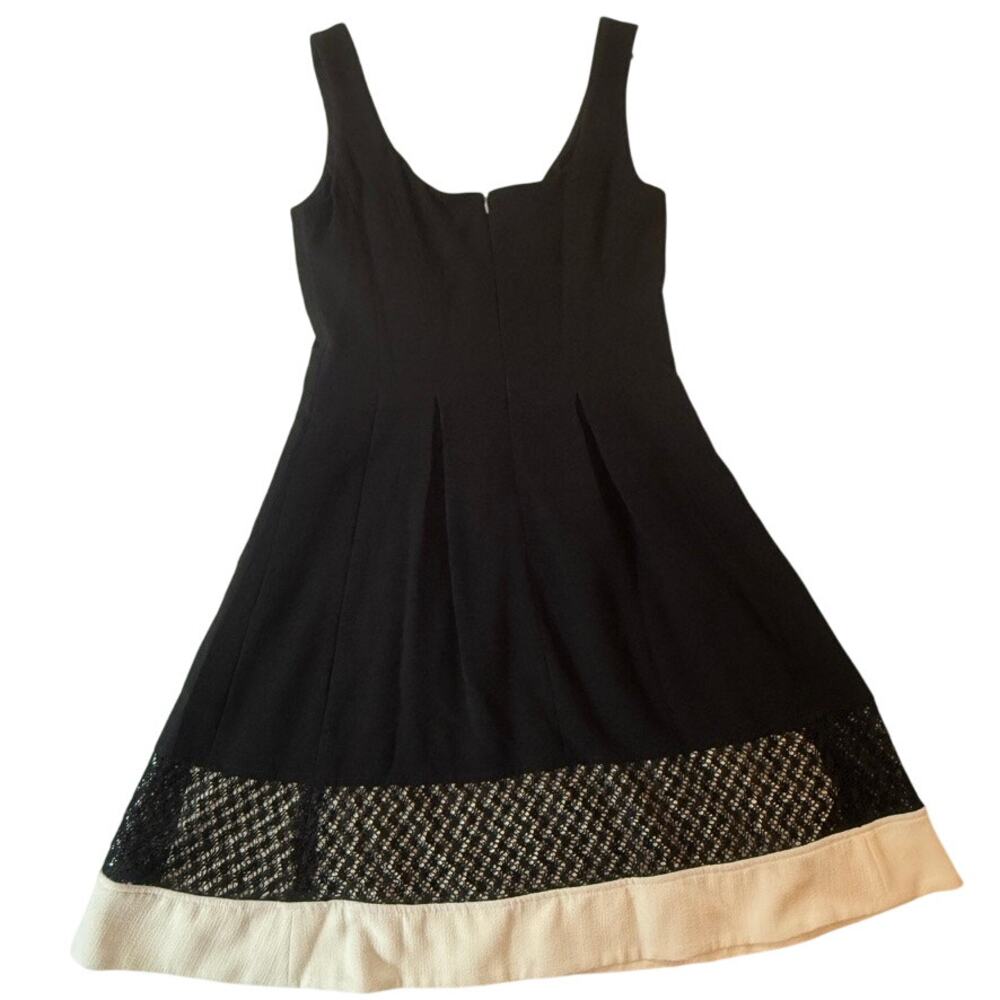 Nine West Black Fit & Flare Dress Tweed Hem Sleeveless Cocktail Career Size 2 - Picture 2 of 16